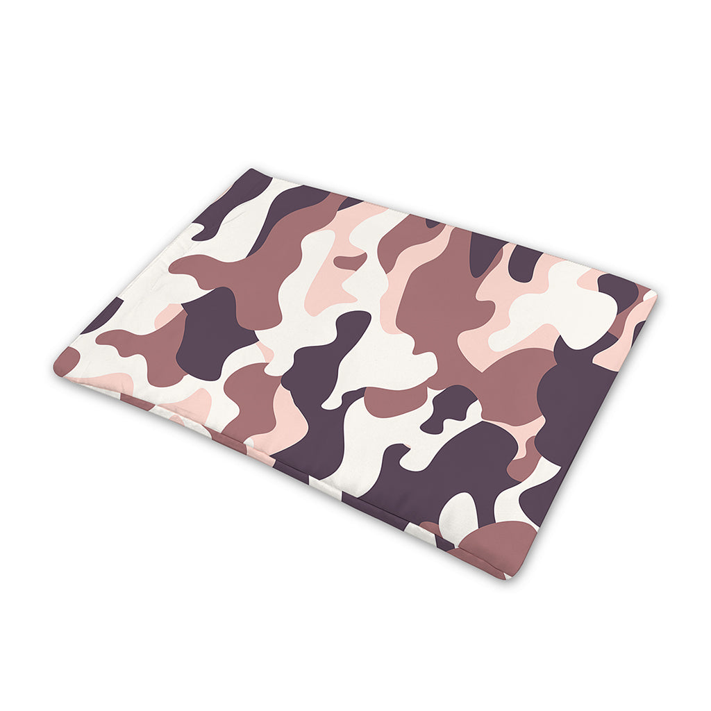 Pink Brown Camouflage Print Pet Cooling Mat Cover