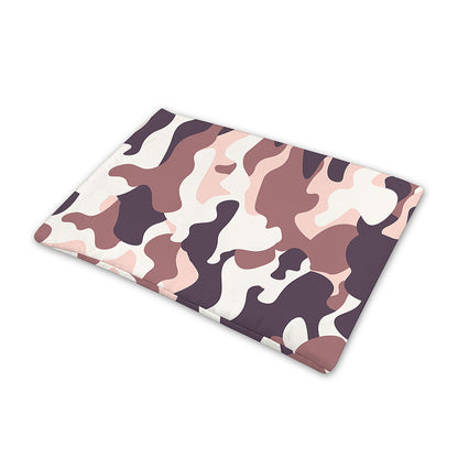 Pink Brown Camouflage Print Pet Cooling Mat Cover