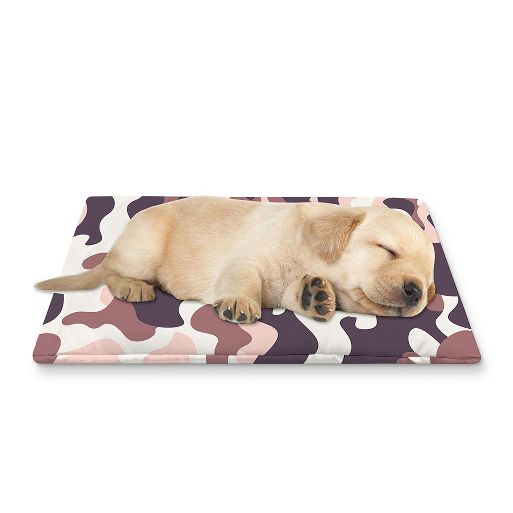 Pink Brown Camouflage Print Pet Cooling Mat Cover