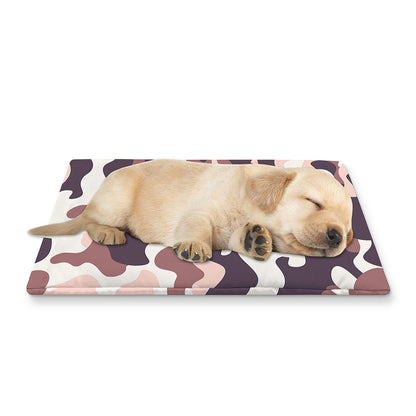 Pink Brown Camouflage Print Pet Cooling Mat Cover