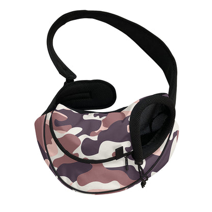 Pink Brown Camouflage Print Pet Sling Carrier