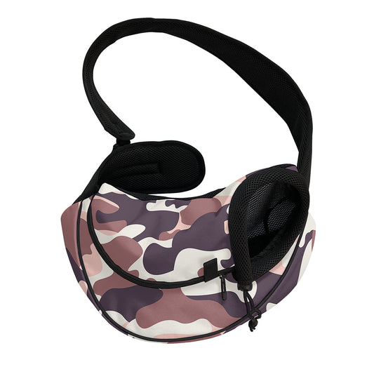 Pink Brown Camouflage Print Pet Sling Carrier