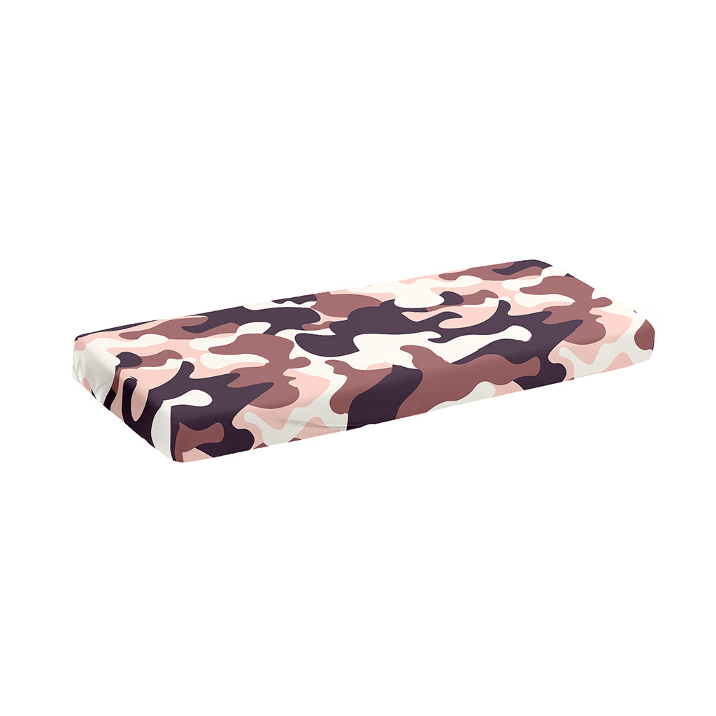 Pink Brown Camouflage Print Piano Keyboard Cover