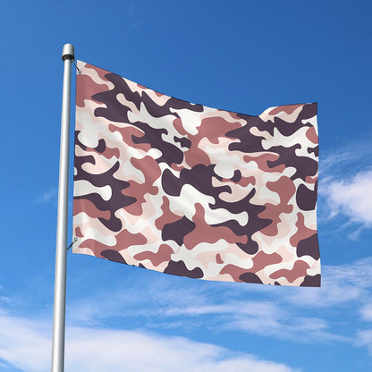 Pink Brown Camouflage Print Polyester Flag
