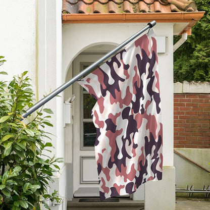 Pink Brown Camouflage Print Polyester Flag