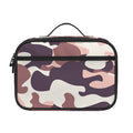 Pink Brown Camouflage Print Portable Lunch Bag