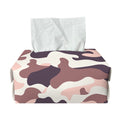Pink Brown Camouflage Print Rectangle Tissue Box Cover