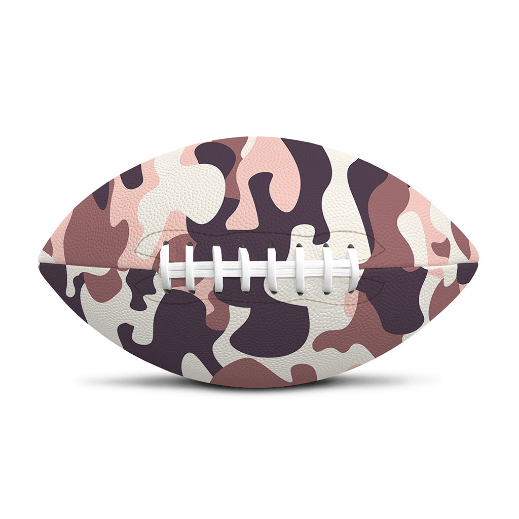 Pink Brown Camouflage Print Rugby Ball