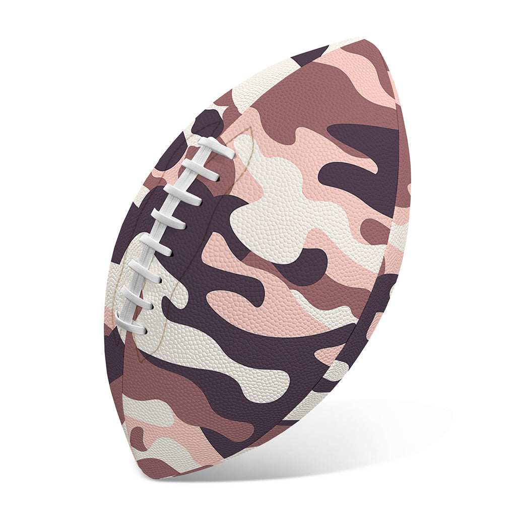 Pink Brown Camouflage Print Rugby Ball