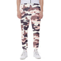 Pink Brown Camouflage Print Joggers
