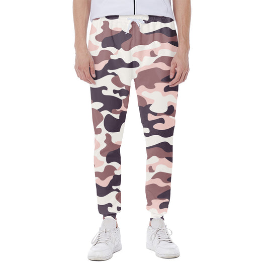 Pink Brown Camouflage Print Scuba Joggers
