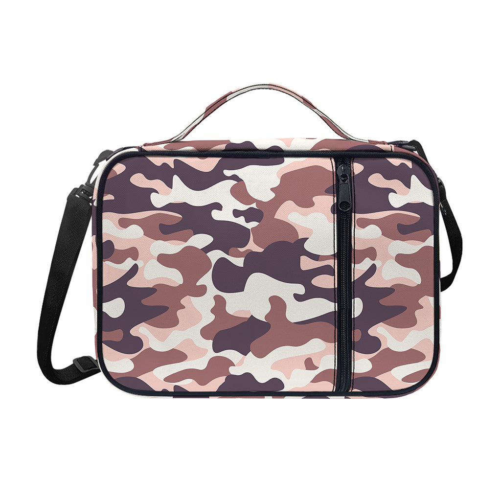 Pink Brown Camouflage Print Shoulder Strap Bible Bag