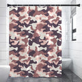 Pink Brown Camouflage Print Shower Curtain