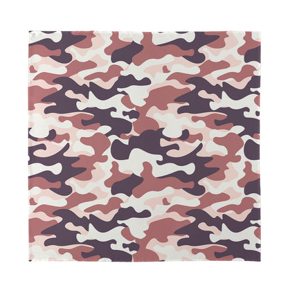 Pink Brown Camouflage Print Silk Bandana