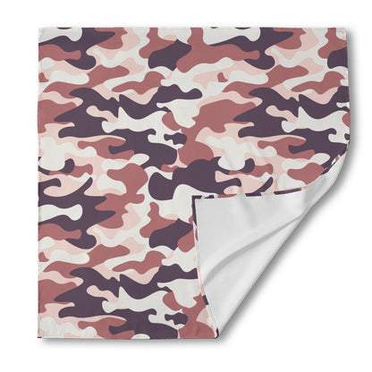 Pink Brown Camouflage Print Silk Bandana