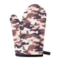 Pink Brown Camouflage Print Single Oven Mitt