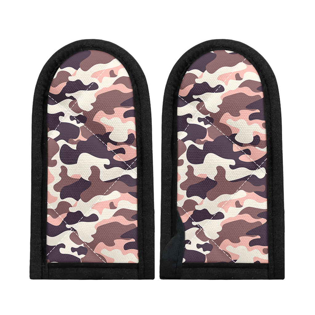 Pink Brown Camouflage Print Skillet Handle Cover