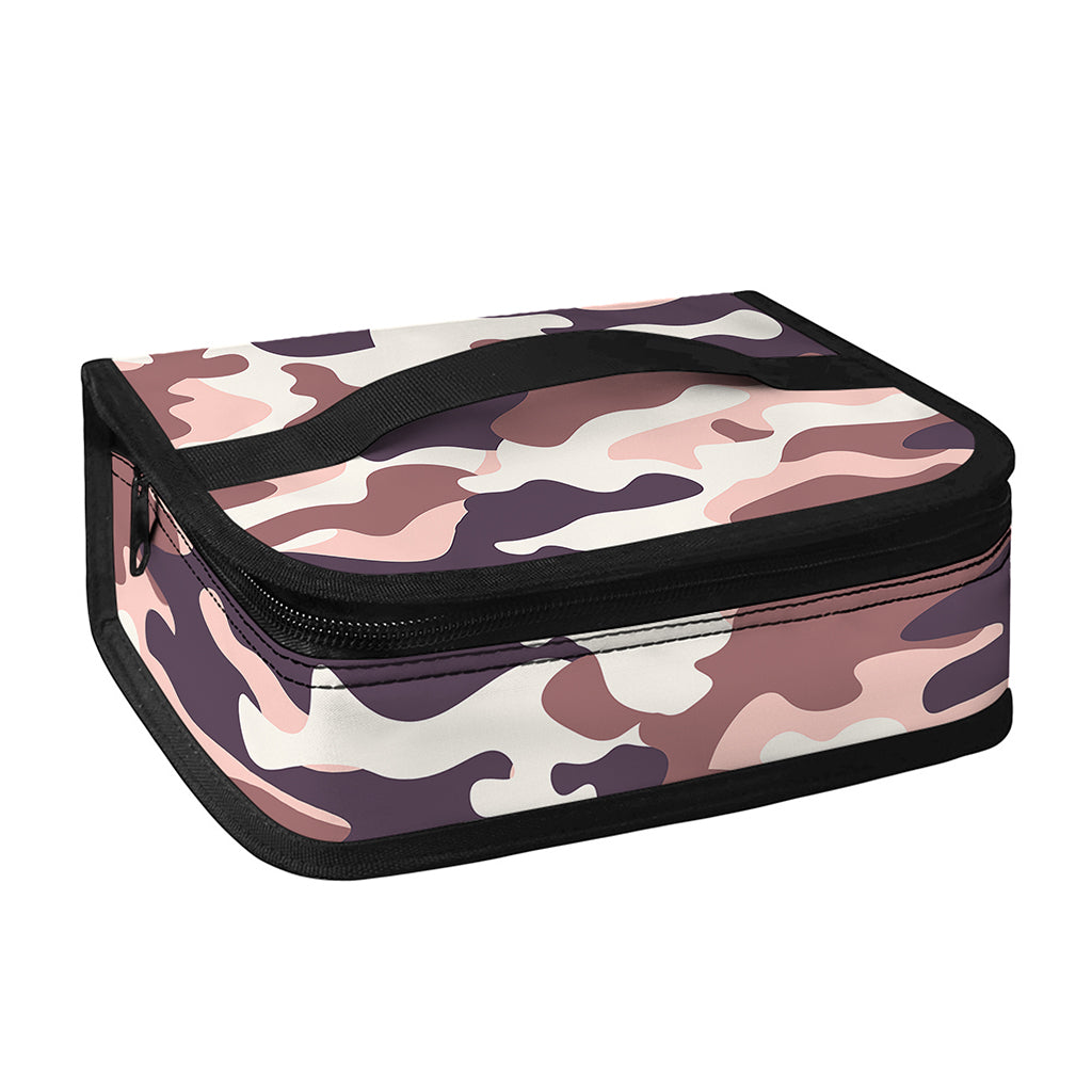 Pink Brown Camouflage Print Small Lunch Bag