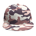 Pink Brown Camouflage Print Snapback Cap
