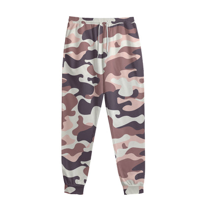 Pink Brown Camouflage Print Sweatpants