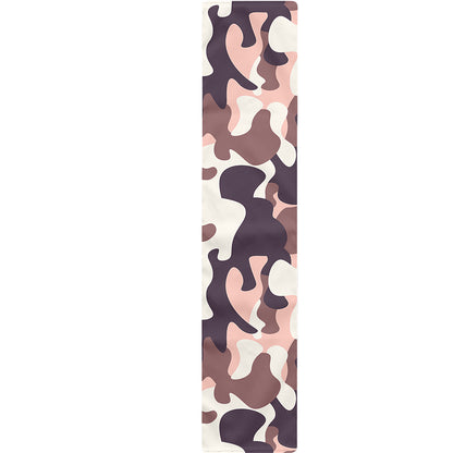 Pink Brown Camouflage Print Table Runner