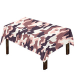 Pink Brown Camouflage Print Tablecloth