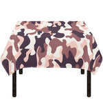 Pink Brown Camouflage Print Tablecloth