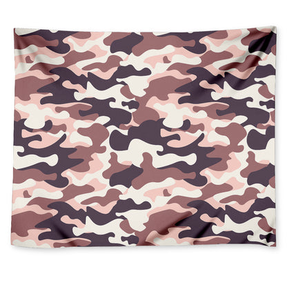 Pink Brown Camouflage Print Tapestry