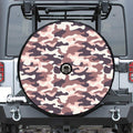 Pink Brown Camouflage Print Tire Cover With Camera Hole