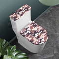 Pink Brown Camouflage Print Toilet Lid And Tank Cover Set