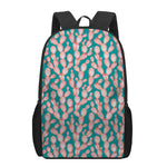 Pink Cactus Pattern Print 17 Inch Backpack