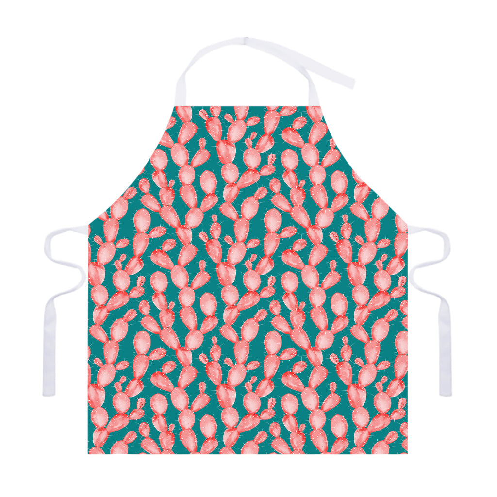 Pink Cactus Pattern Print Adjustable Apron