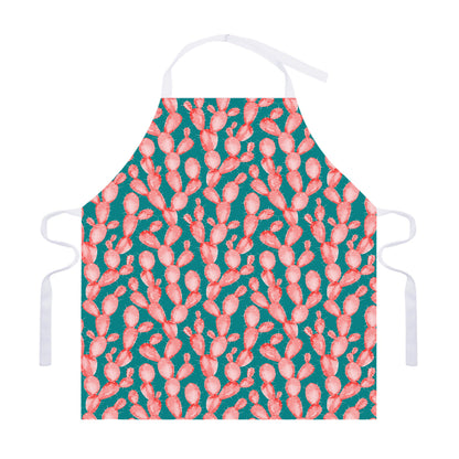 Pink Cactus Pattern Print Adjustable Apron