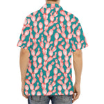 Pink Cactus Pattern Print Aloha Shirt
