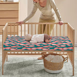 Pink Cactus Pattern Print Baby Crib Sheet