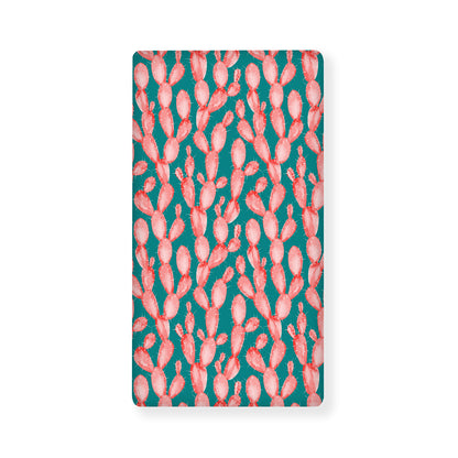 Pink Cactus Pattern Print Baby Crib Sheet