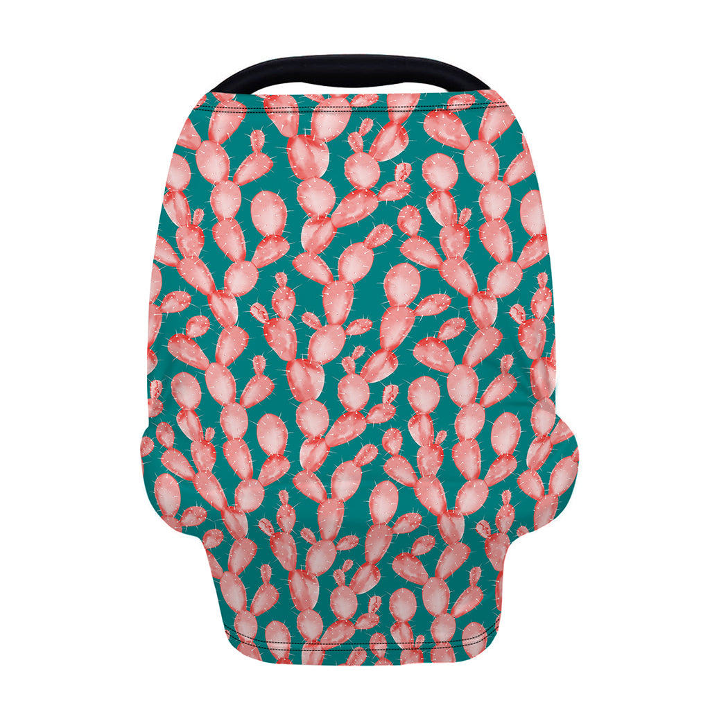 Pink Cactus Pattern Print Baby Seat Cover