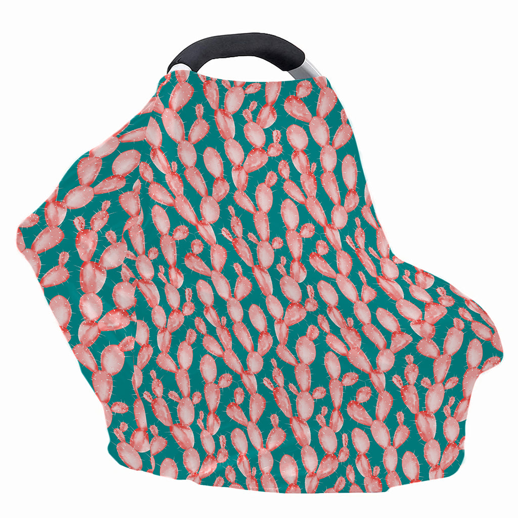 Pink Cactus Pattern Print Baby Seat Cover