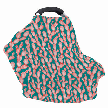 Pink Cactus Pattern Print Baby Seat Cover