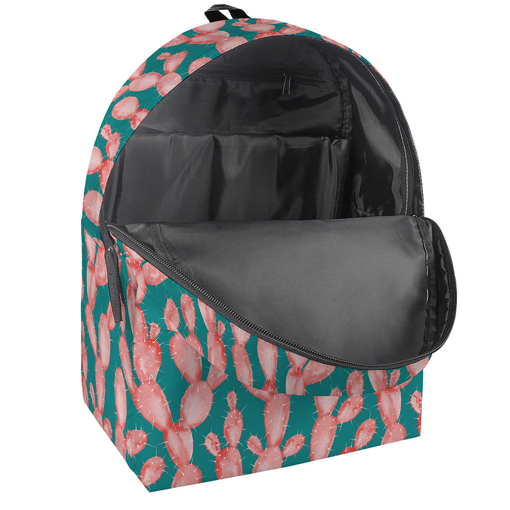 Pink Cactus Pattern Print Backpack