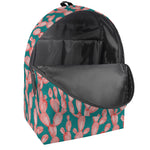 Pink Cactus Pattern Print Backpack