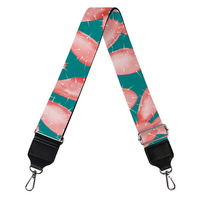 Pink Cactus Pattern Print Bag Strap