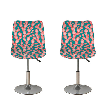 Pink Cactus Pattern Print Bar Stool Covers