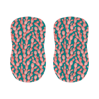 Pink Cactus Pattern Print Bar Stool Covers