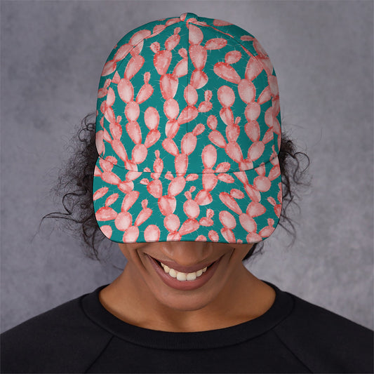 Pink Cactus Pattern Print Baseball Cap