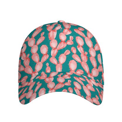 Pink Cactus Pattern Print Baseball Cap