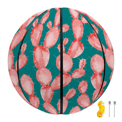 Pink Cactus Pattern Print Basketball