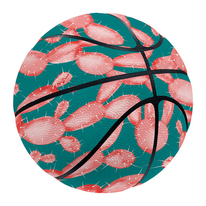 Pink Cactus Pattern Print Basketball