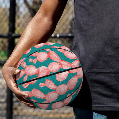 Pink Cactus Pattern Print Basketball
