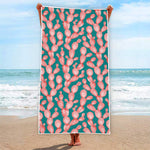 Pink Cactus Pattern Print Beach Towel